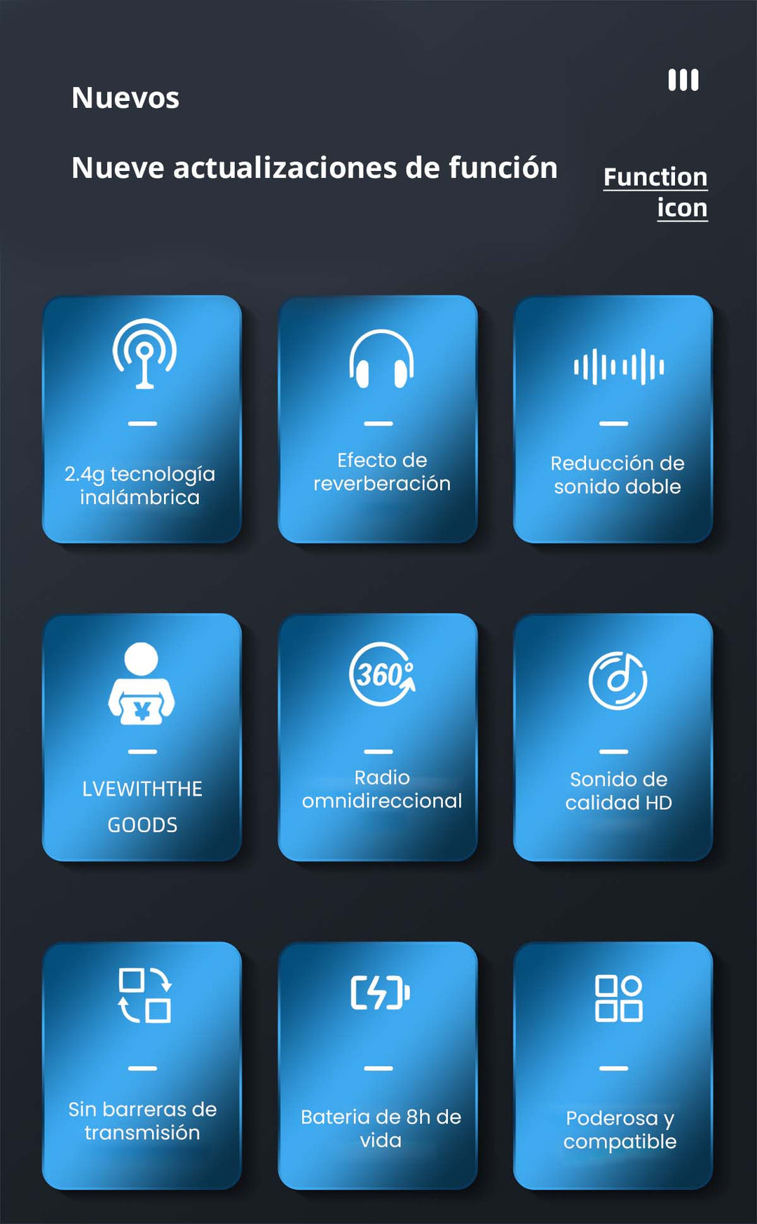 Micrófono inalámbrico SX9 para PC/iPhone y USB C/Cámara (2 micrófonos 1  receptor) Vida ultra larga 360 ° Reducción de ruido inteligente Radio HD  Doble