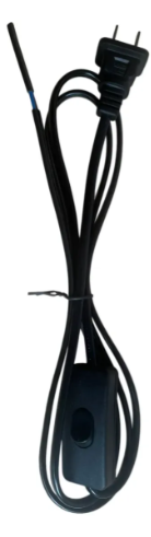 Cable Con Interruptor Para Bombillo o Lámpara 110-220 Negro
