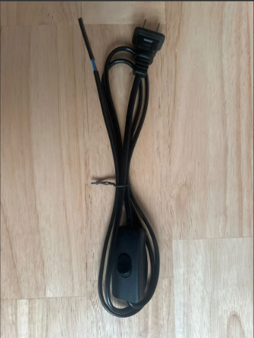 Cable Con Interruptor Para Bombillo o Lámpara 110-220 Negro